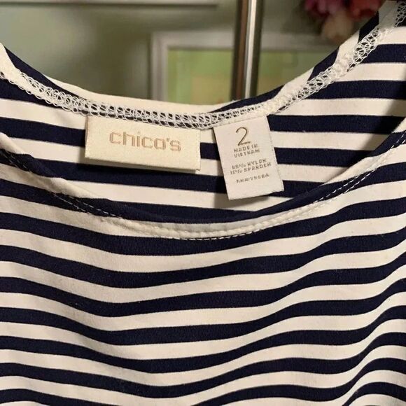 Chico’s Blue &. white Striped Tank Top #138 - Picture 3 of 3